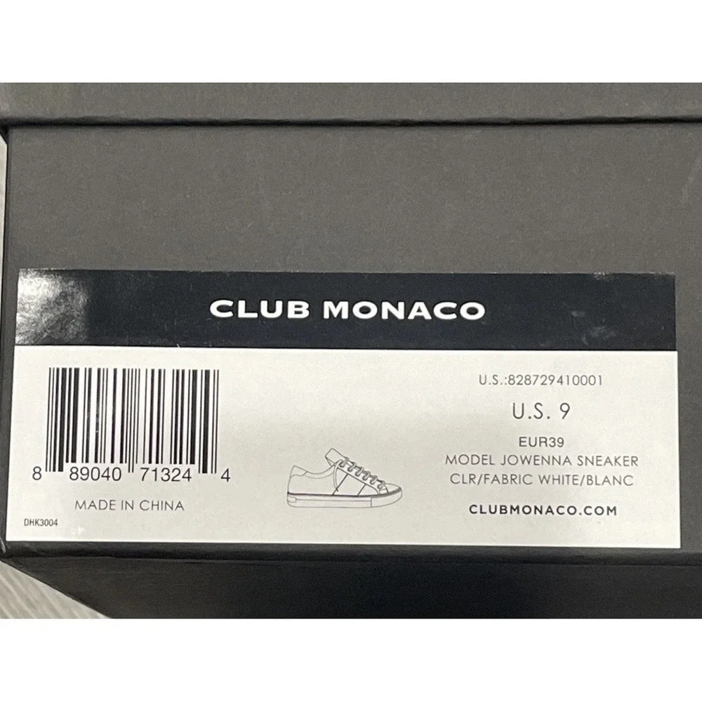 NEW Club Monaco Jowenna White Low Top Sneaker Lace Up Women's US 9 EUR 39‎